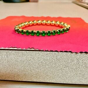 Sorrelli Green and Gold Gemstone Bracelet